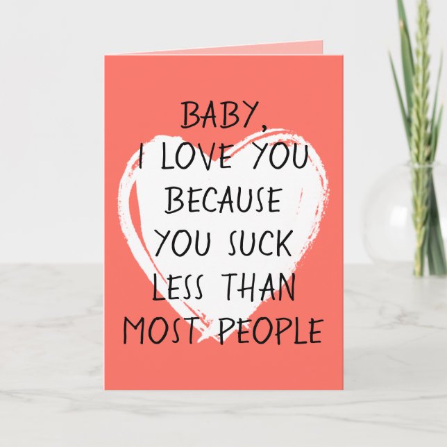 Tarjeta Personalizado Gracioso Te Amo Valentine Cita Coraz (Anverso)