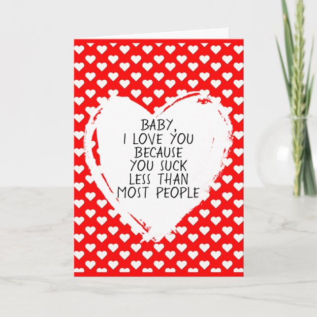 Tarjeta Personalizado Gracioso Te Amo Valentine Cita Coraz (Anverso)