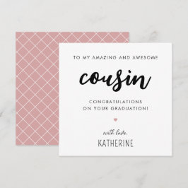 Tarjeta Personalizado Graduación de primos modernos y cort