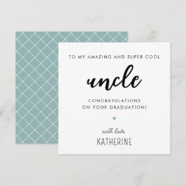 Tarjeta Personalizado Graduación de tío moderno y lindo