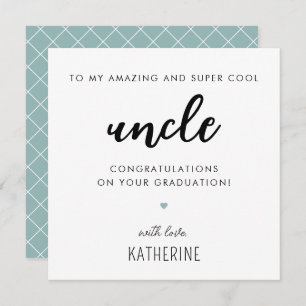 Tarjeta Personalizado Graduación de tío moderno y lindo