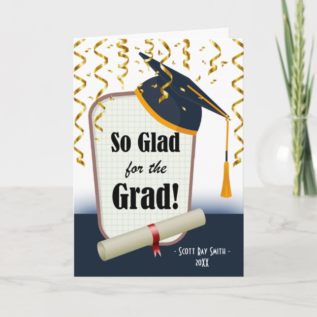 Tarjeta Personalizado Graduación frontal Añadir una celebr (Anverso)