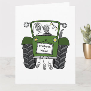 Tarjeta Personalizado Green Tractor Country Barn Rustic Bo