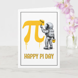 Tarjeta Personalizado Guay Astronauta Pintando Símbolo Pi