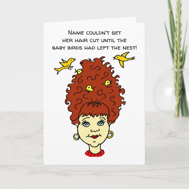 Tarjeta Personalizado Hair Cut Birds Nest (Anverso)