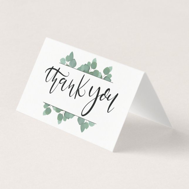 Tarjeta Personalizado Hand Lettered Eucalyptus Boda Gracia (Anverso)