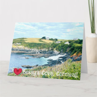 Tarjeta Personalizado Heart Bessys Cove Penzance Cornwall