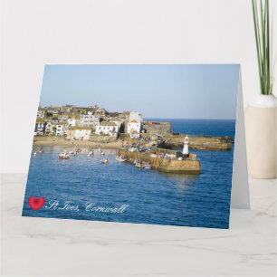 Tarjeta Personalizado Heart St Ives Harbour Pier Cornwall