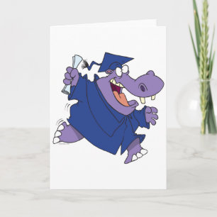 Tarjeta personalizado hippo de graduación tonta