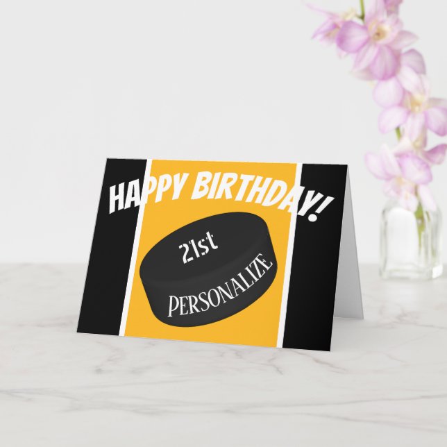 Tarjeta Personalizado Hockey sobre hielo Nombre personaliz (Orquídea)