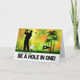 Tarjeta Personalizado Hole's Day en un tema de golf