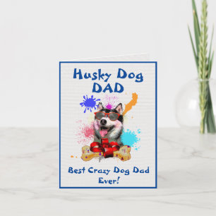 Tarjeta Personalizado Husky Dad Dog Mejor Perro Loco Papá