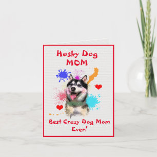 Tarjeta Personalizado Husky Mom Dog Mejor Loca Dama de Per