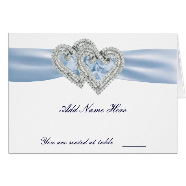 Tarjeta personalizado Ice Blue Hearts Place (Anverso (Horizontal))