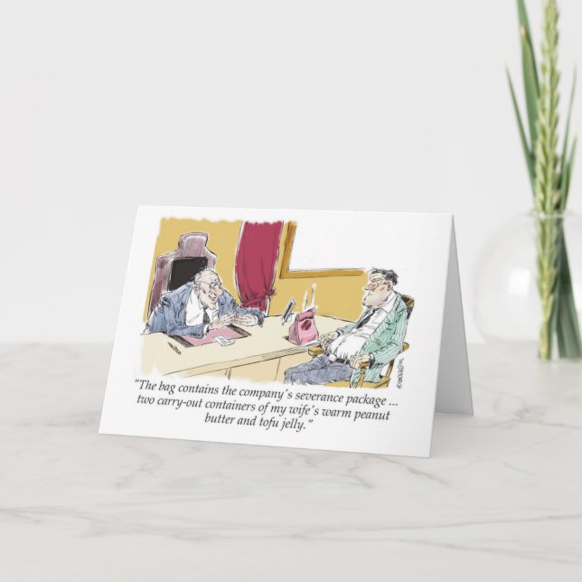 Tarjeta Personalizado jefe ofreciendo paquete de despido d (Anverso)