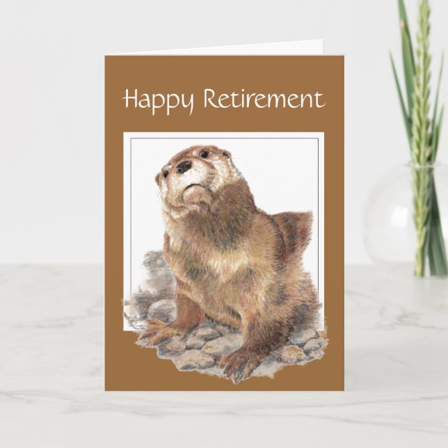 Tarjeta Personalizado, jubilación divertida, Otter, animal (Anverso)