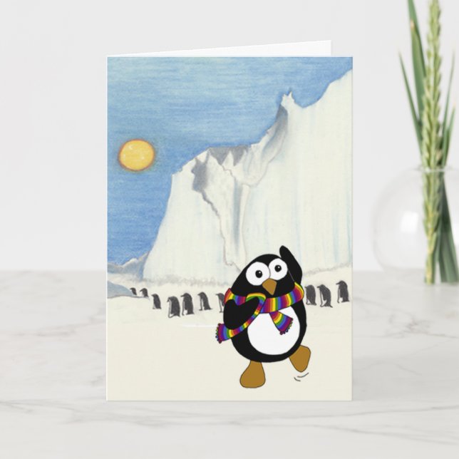 Tarjeta Personalizado jubilado de pingüino (Anverso)