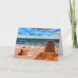 Tarjeta Personalizado jubilado Sandcastle Beach Picnic