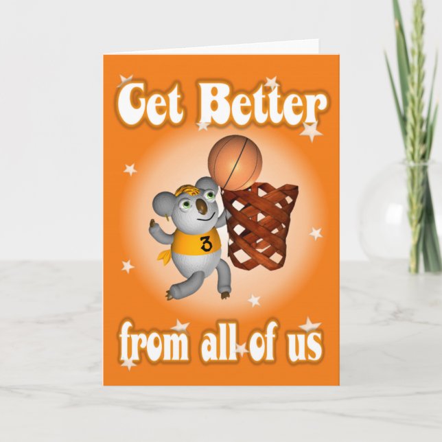Tarjeta Personalizado Koala Jugando Baloncesto (Anverso)