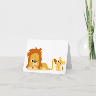 Tarjeta Personalizado Leon Dad y Cub notecard