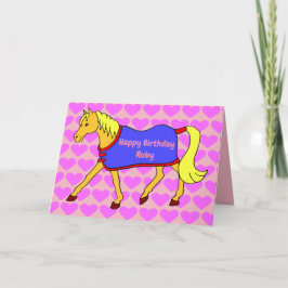 Tarjeta Personalizado lindo con corazón rosado Cumpleaños