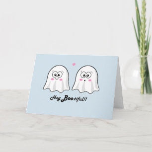 Tarjeta Personalizado lindo Halloween 'Hey Bootiful' card!