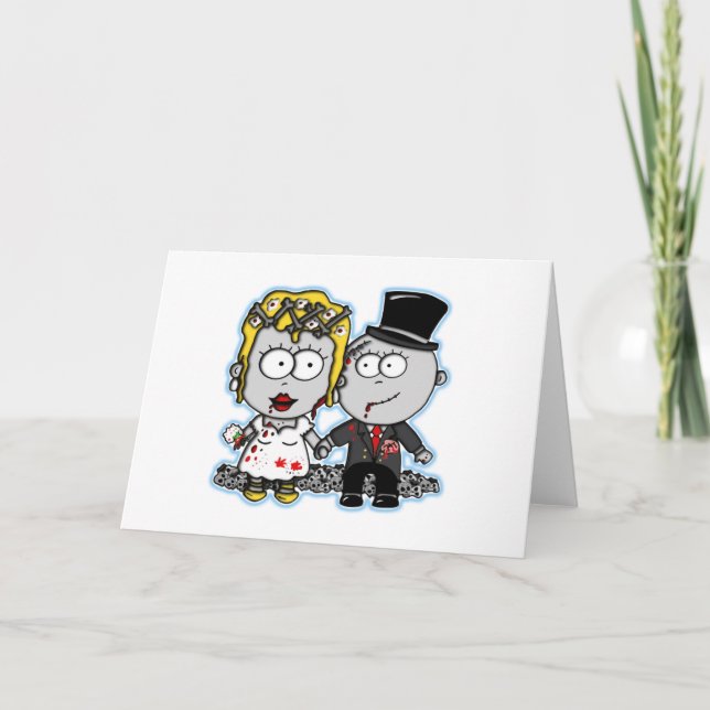 Tarjeta Personalizado lindo: novias zombi y regalos de mat (Anverso)