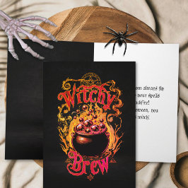 Tarjeta Personalizado Magia Bruja Vintage Feliz Halloween