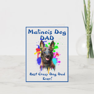 Tarjeta Personalizado Malinois Dad Dog Mejor Perro Loco Pa