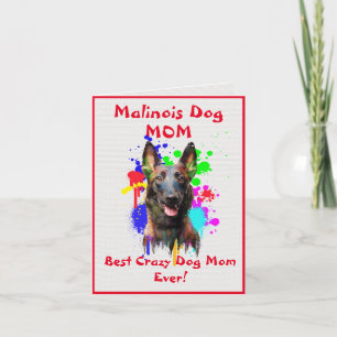 Tarjeta Personalizado Malinois Mamá Perro Mejor Perro Loco
