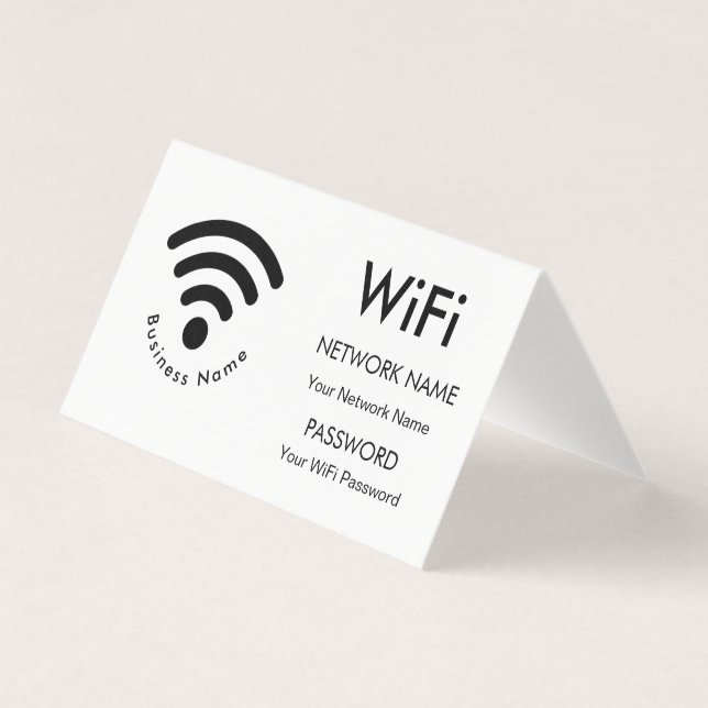 Tarjeta Personalizado Marca Business Name Wifi Details Whi (Anverso)