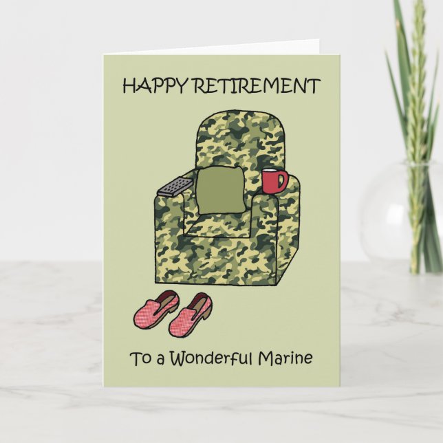 Tarjeta Personalizado Marine Happy Retirement (Anverso)