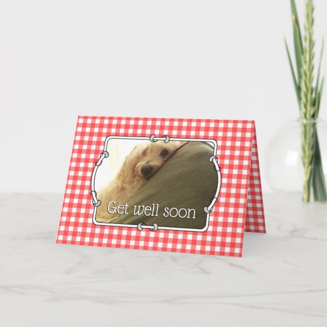 Tarjeta Personalizado Mascota Foto País Rojo Búfalo Check  (Anverso)