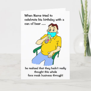 Tarjeta Personalizado Masculina Masculina Cerveza Puede Cu