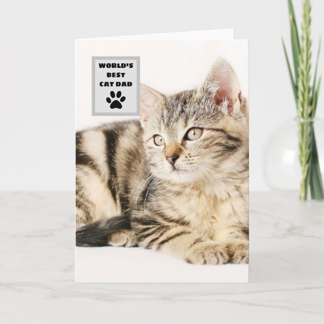 Tarjeta Personalizado Mejor Papá Gato del Mundo Foto Perso (Anverso)