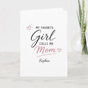 Tarjeta Personalizado Mi Chica Favorita Me Llama Mamá