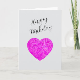 Tarjeta Personalizado Minimalista moderno Cumpleaños Coraz