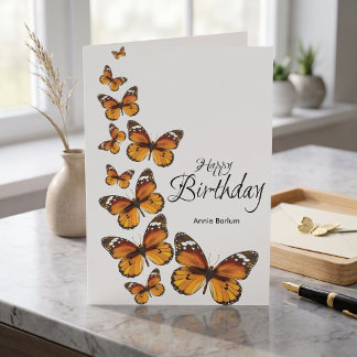 Tarjeta 🦋 🎉 Personalizado Monarch Butterfly Birday Card