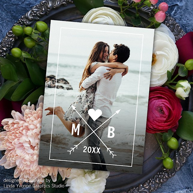 Tarjeta Personalizado Monogrammed Love Heart Arrows 2023 (Subido por el creador)
