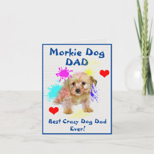 Tarjeta Personalizado Morkie Dad Dog Mejor Perro Loco Papá