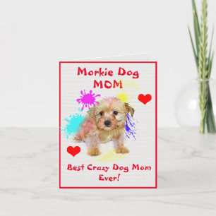 Tarjeta Personalizado Morkie Mom Dog Mejor Loca Dama de Pe