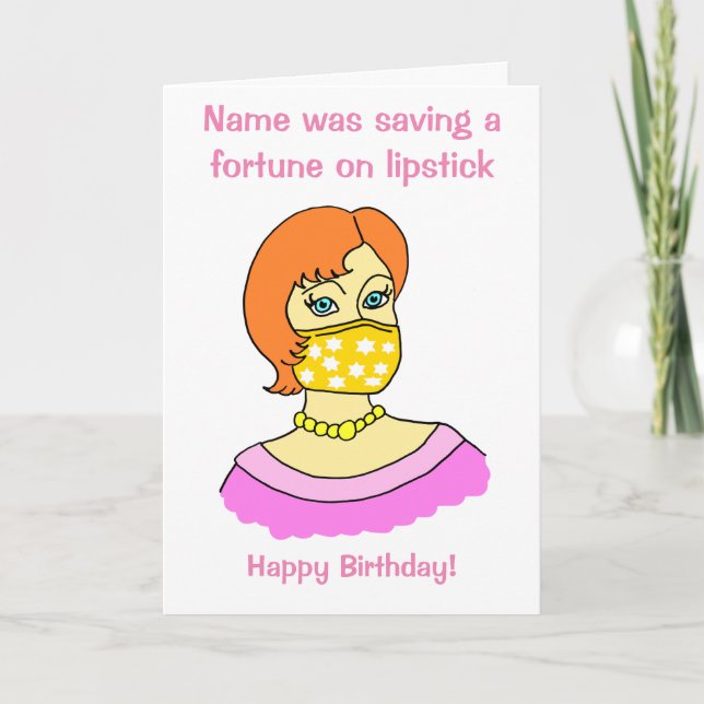 Tarjeta Personalizado Mujer Enfrentada Paleta de labio (Anverso)