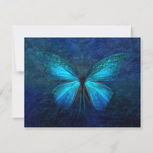 Tarjeta Personalizado Mystic Blue Butterfly 4.25x5.5