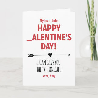 Tarjeta PERSONALIZADO Naughty Darte el V Tonight Arrow Fun