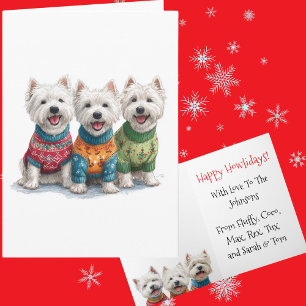 Tarjeta Personalizado Navidades blancos westiales fea feri