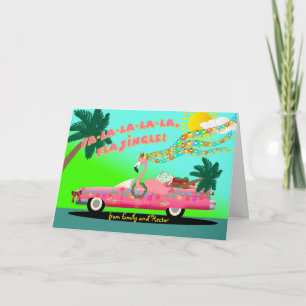 Tarjeta Personalizado Navidades de flamenco tropical con a