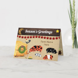 Tarjeta Personalizado - Navidades de país KuneKune Pig Far