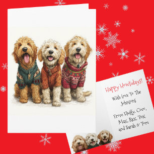 Tarjeta Personalizado Navidades Goldendoodle fea fiesta de