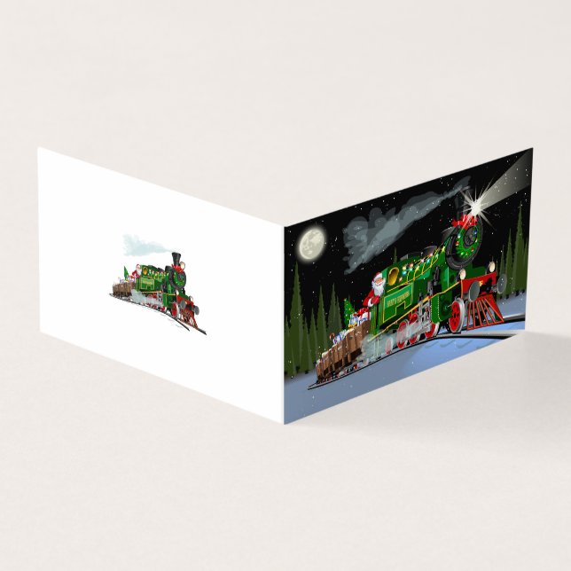Tarjeta Personalizado Navidades tren postal (Exterior)