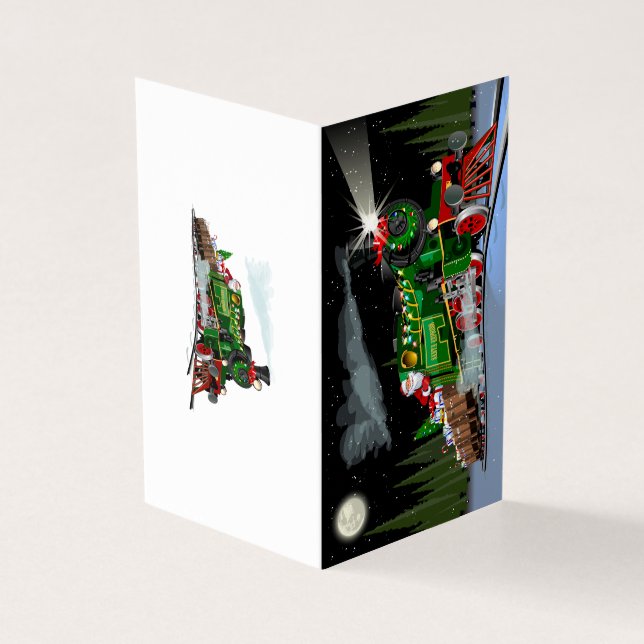 Tarjeta Personalizado Navidades tren postal (Exterior)